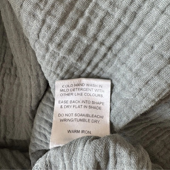 LÉGOE HERITAGE Mayfield Maternity Dress Sage Green Cotton Pockets  Slits SZ *0 - Picture 8 of 10